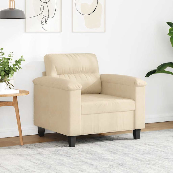 vidaXL Armchair Cream 60 cm Microfiber Fabric