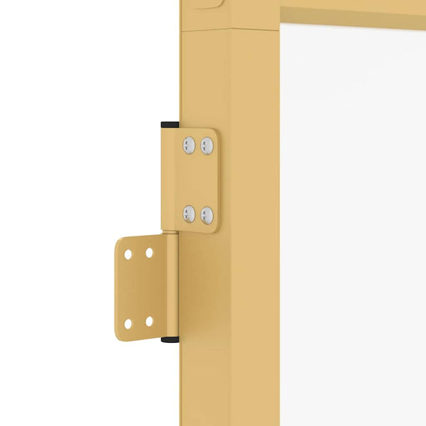 vidaXL Slim Interior Door Golden 93x201.5 cm Tempered Glass and Aluminum