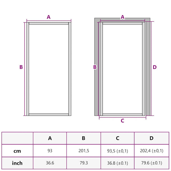vidaXL Slim Interior Door Golden 93x201.5 cm Tempered Glass and Aluminum