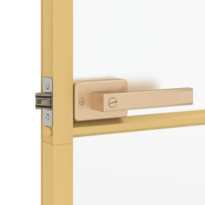 vidaXL Interior Door Slim Golden 102.5x201.5 cm Tempered Glass and Aluminum
