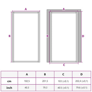 vidaXL Interior Door Slim Golden 102.5x201.5 cm Tempered Glass and Aluminum