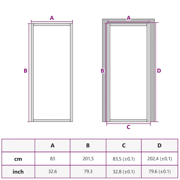 vidaXL Slim Indoor Door Golden 83x201.5 cm Tempered Glass and Aluminum