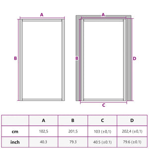 vidaXL Interior Door Slim Golden 102.5x201.5 cm Tempered Glass and Aluminum