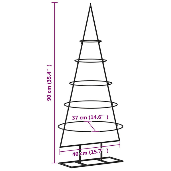 Metall Weihnachtsbaum Schwarz 90cm