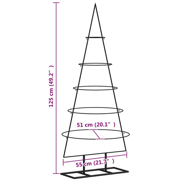 Schwarzer Metall Weihnachtsbaum 125 cm