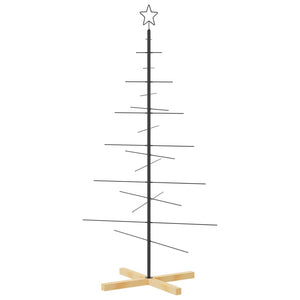 Schwarzer Metall Weihnachtsbaum 150cm mit Holzständer
