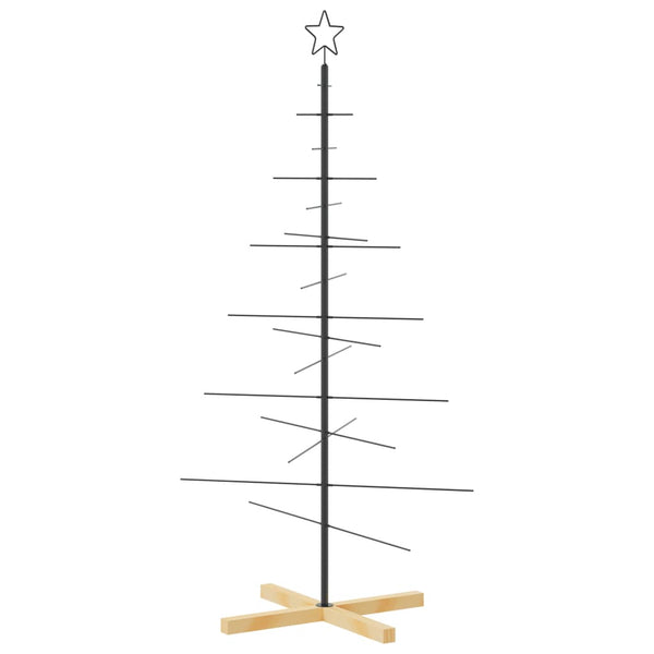Schwarzer Metall Weihnachtsbaum 150cm mit Holzständer