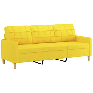 vidaXL 3-Seater Sofa Light Yellow 180 cm Fabric