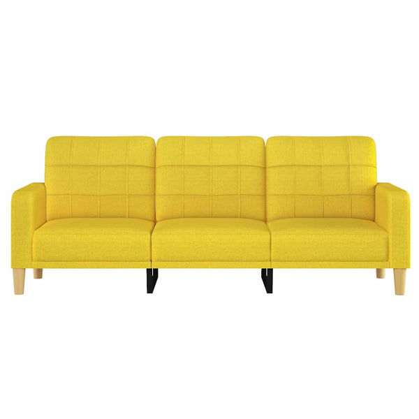 vidaXL 3-Seater Sofa Light Yellow 180 cm Fabric