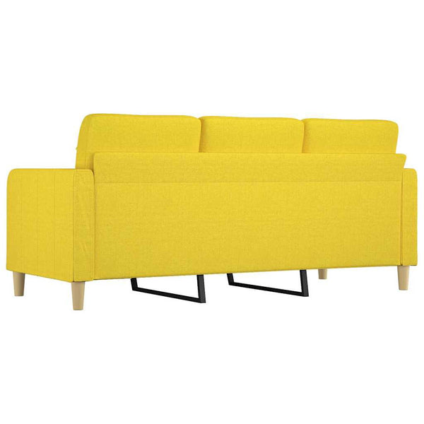 vidaXL 3-Seater Sofa Light Yellow 180 cm Fabric