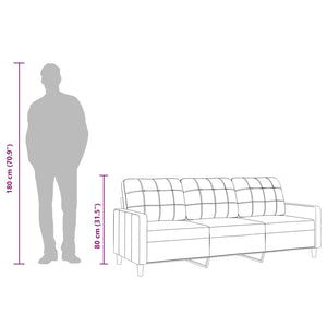 vidaXL 3-Seater Sofa Light Yellow 180 cm Fabric