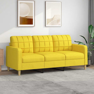 vidaXL 3-Seater Sofa Light Yellow 180 cm Fabric