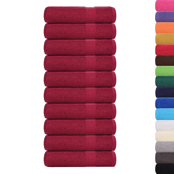vidaXL Towels FROGN 10 pcs. Bordeaux 50x100 cm 360 gsm