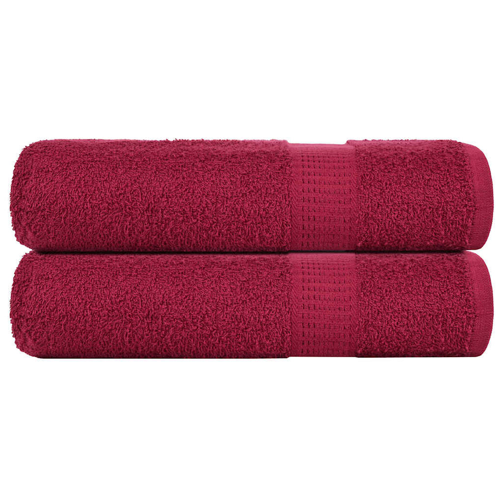 vidaXL Bath Towels FROGN 2 pcs. Bordeaux 100x150 cm 360 gsm