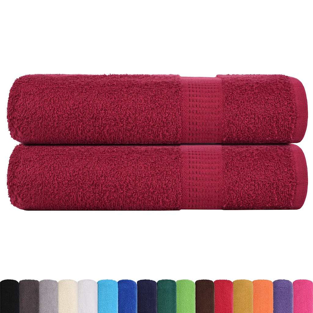 vidaXL Bath Towels FROGN 2 pcs. Bordeaux 100x150 cm 360 gsm