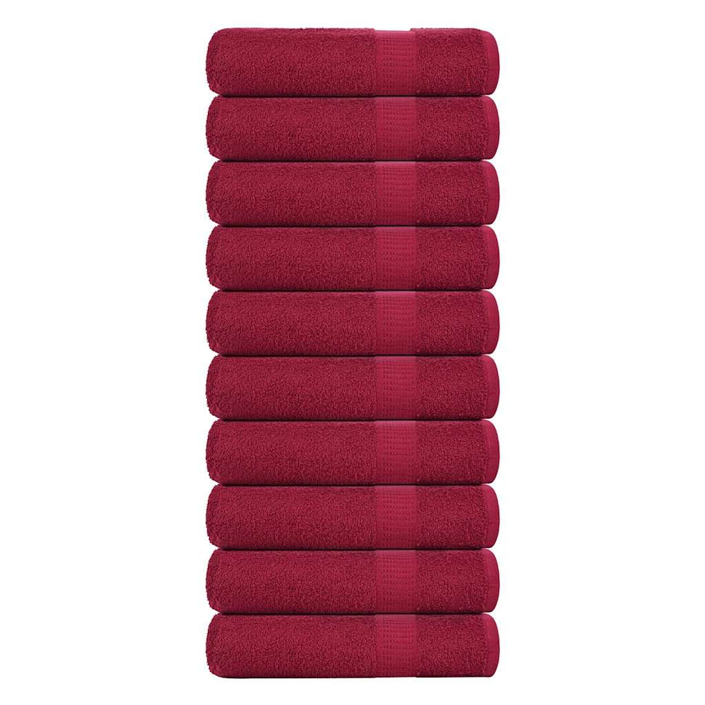 vidaXL Bath Towels FROGN 10 pcs. Bordeaux 100x150 cm 360 gsm