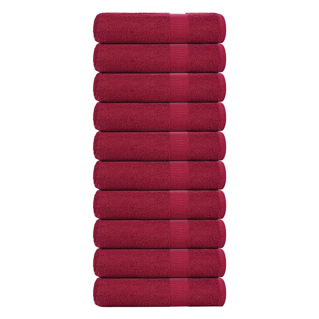 vidaXL Bath Towels FROGN 10 pcs. Bordeaux 100x150 cm 360 gsm