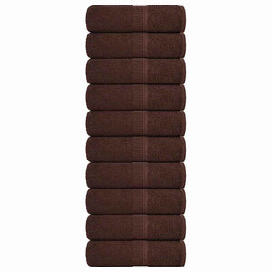vidaXL Washcloths FROGN 10 pcs Brown 30x30 cm 360 gsm