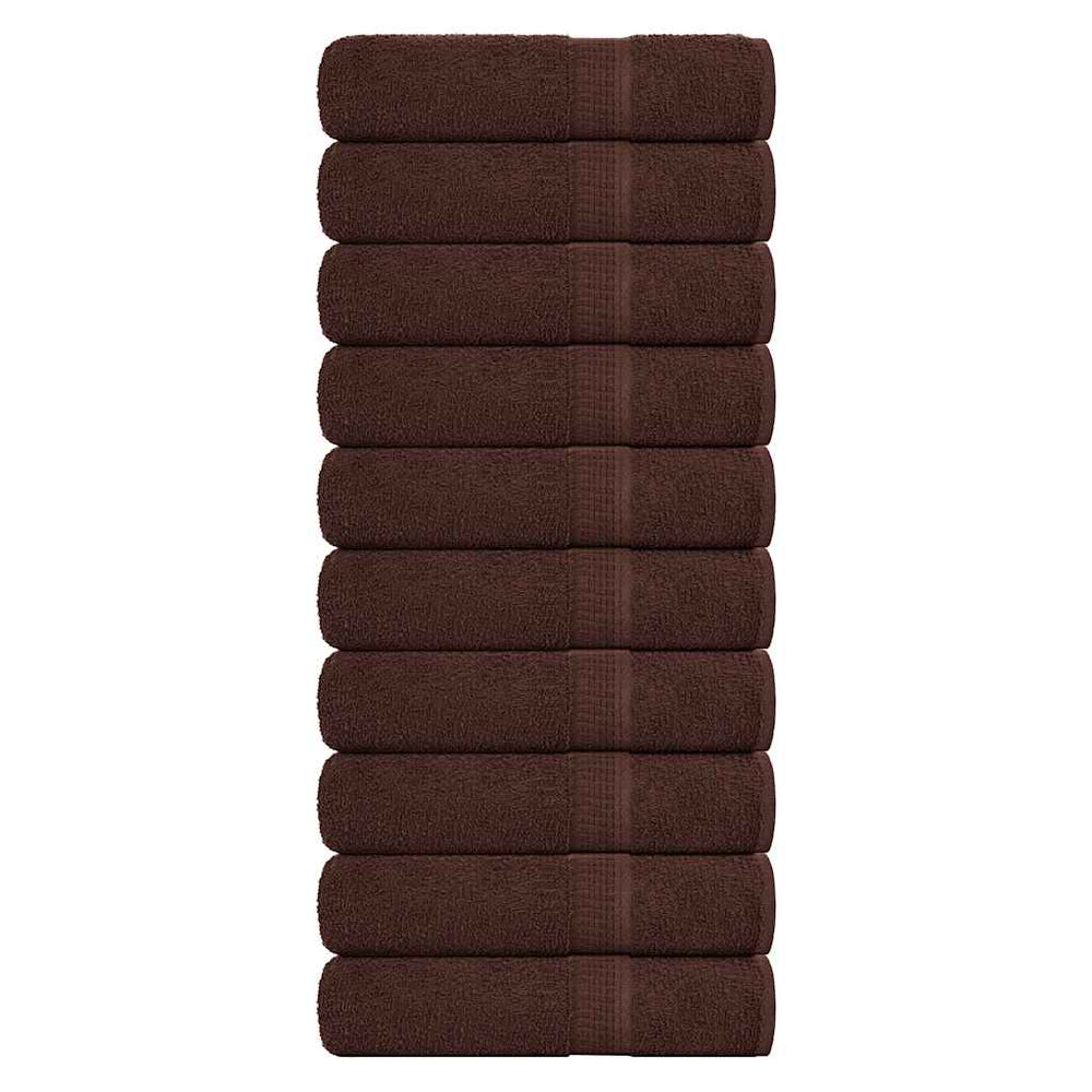 vidaXL Bath Towels FROGN 10 pcs. Brown 100x150 cm 360 gsm