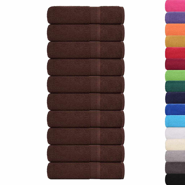vidaXL Bath Towels FROGN 10 pcs. Brown 100x150 cm 360 gsm