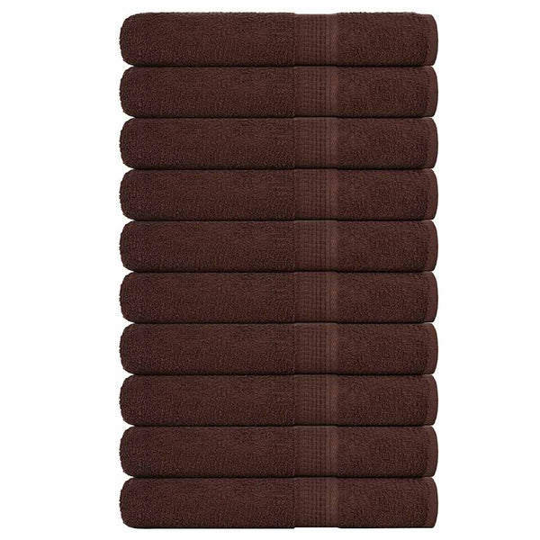 vidaXL Sauna Towels FROGN 10 pcs Brown 80x200 cm 360 g/m²