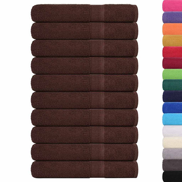 vidaXL Sauna Towels FROGN 10 pcs Brown 80x200 cm 360 g/m²