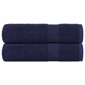 vidaXL FROGN Bath Towels 2 pcs Navy 70x140 cm 360 g/m²