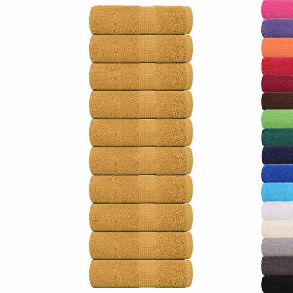 vidaXL Guest Towels FROGN 10 pcs Gold 30x50 cm 360 gsm