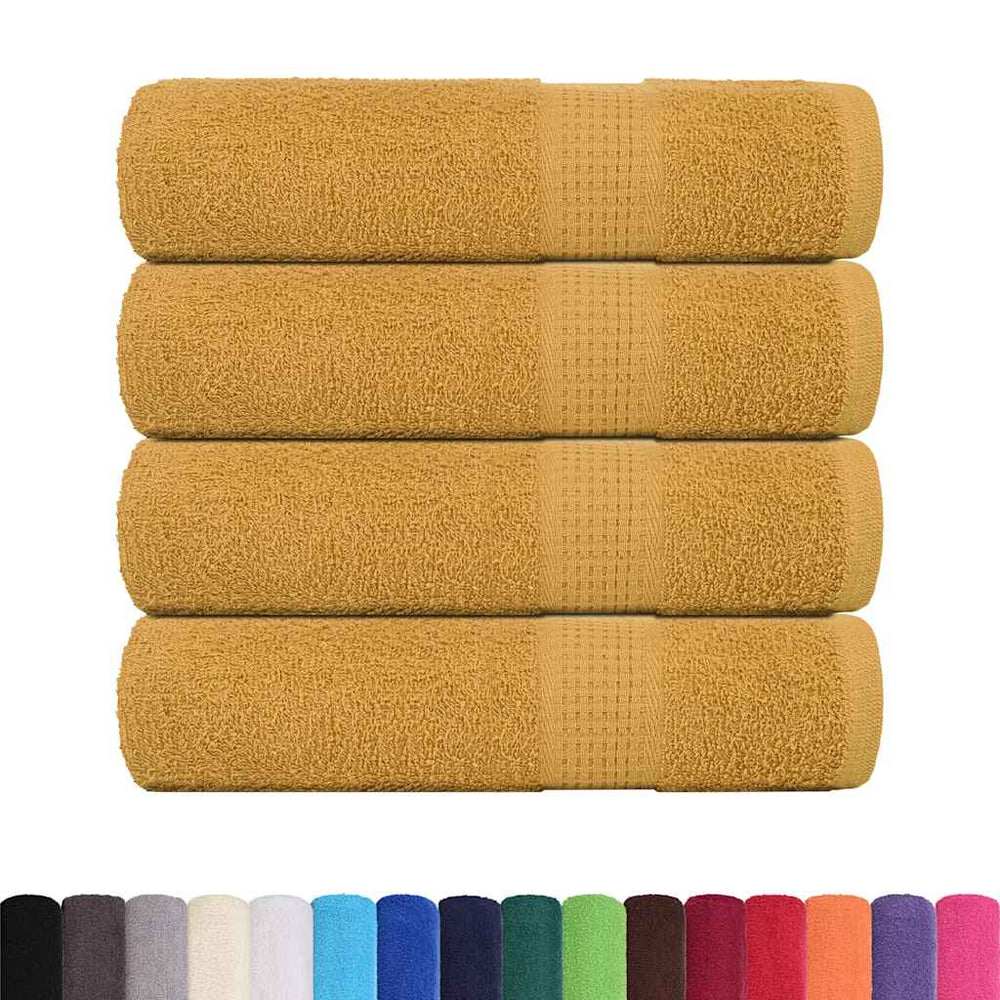 vidaXL Bath Towels FROGN 4 pcs. Gold 100x150 cm 360 gsm