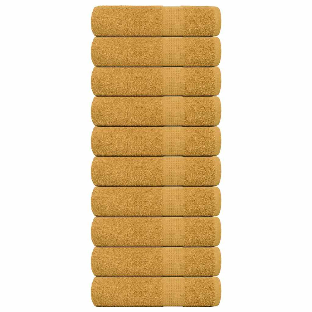 vidaXL Bath Towels FROGN 10 pcs Gold 100x150 cm 360 gsm