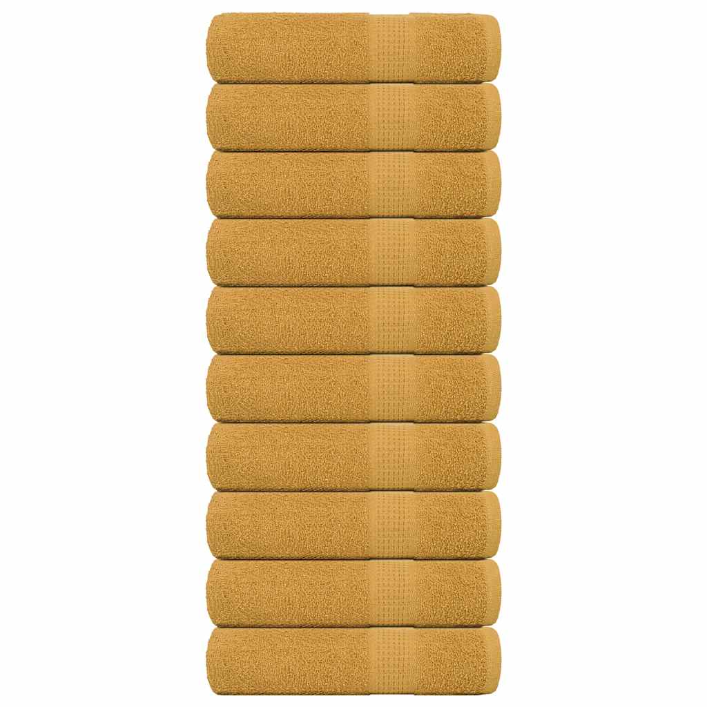 vidaXL Bath Towels FROGN 10 pcs Gold 100x150 cm 360 gsm