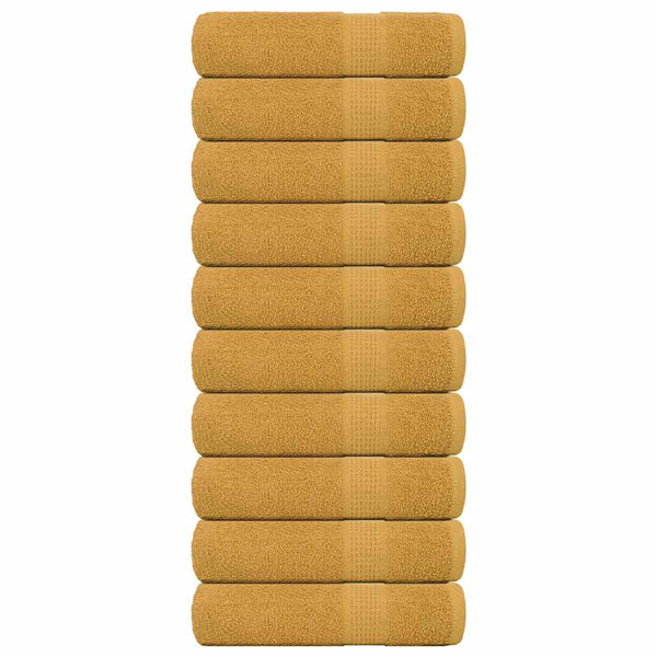 vidaXL Bath Towels FROGN 10 pcs Gold 100x150 cm 360 gsm