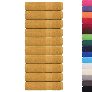 vidaXL Bath Towels FROGN 10 pcs Gold 100x150 cm 360 gsm