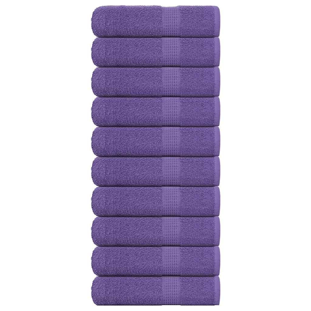 vidaXL Bath Towels FROGN 10 pcs. Purple 100x150 cm 360 g/m²