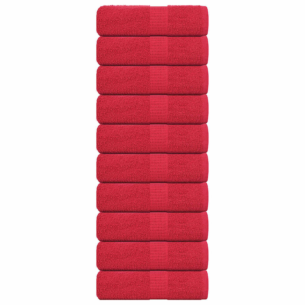 vidaXL Guest Towels FROGN 10 pcs. Red 30x30 cm 360 g/m²