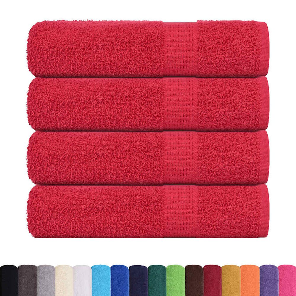 vidaXL Towels FROGN 4 pcs. Red 50x100 cm 360 gsm