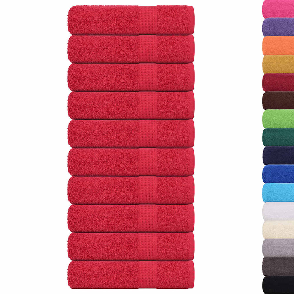 vidaXL Towels FROGN 10 pcs. Red 50x100 cm 360 gsm