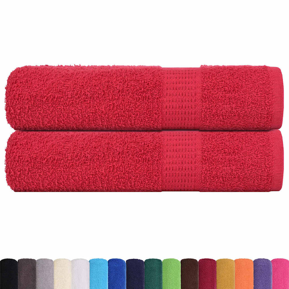 vidaXL Shower Towels FROGN 2 pcs. Red 70x140 cm 360 g/m²