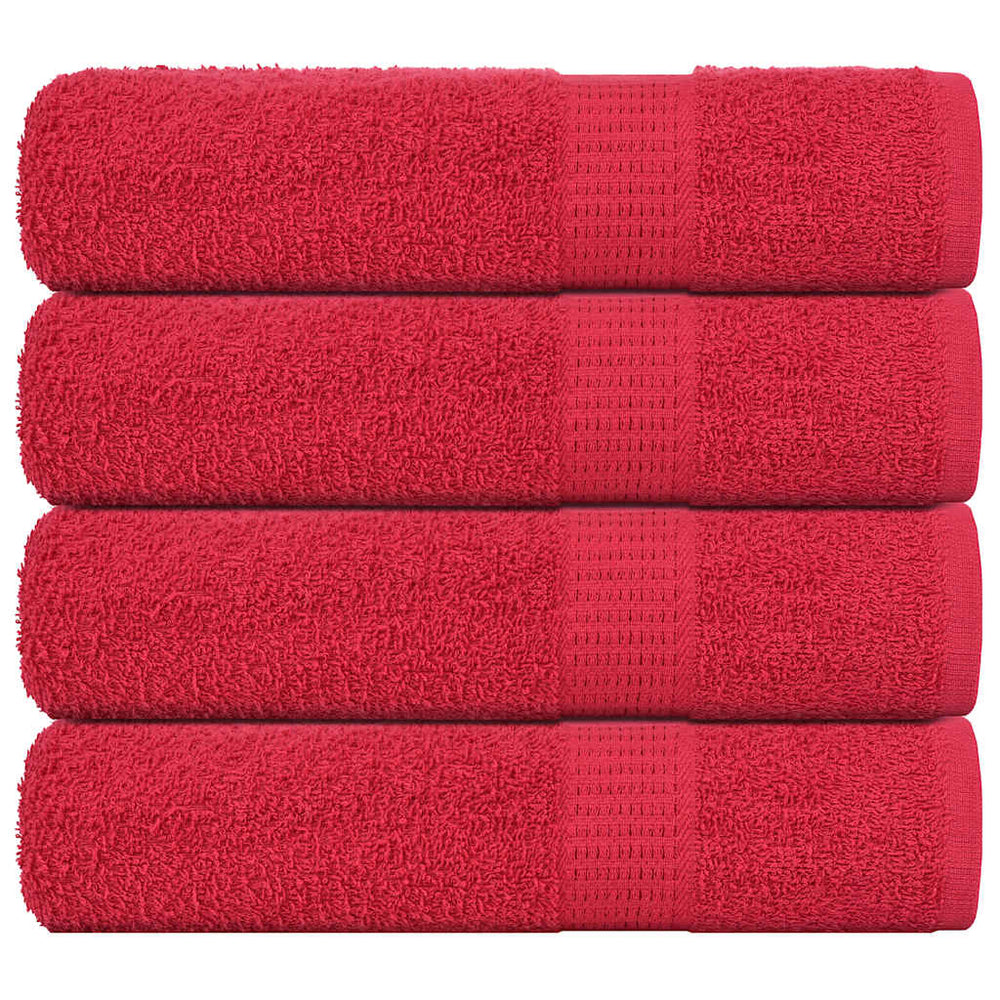 vidaXL Bath Towels FROGN 4 pcs. Red 70x140 cm 360 gsm