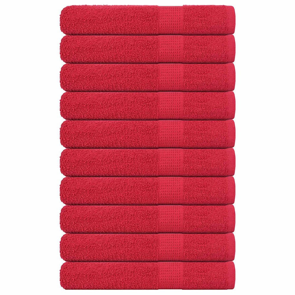 vidaXL Towels FROGN 10 pcs. Red 100x200 cm 360 gsm