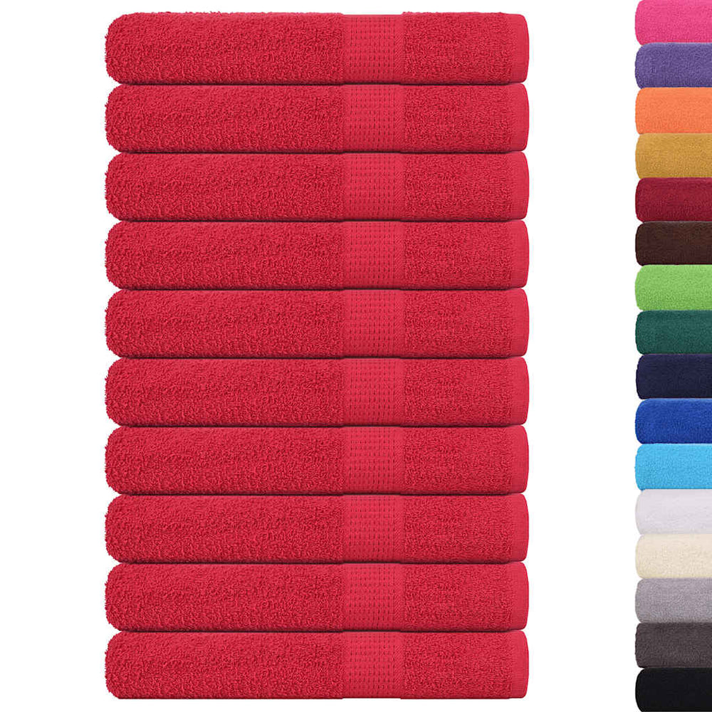 vidaXL Towels FROGN 10 pcs. Red 100x200 cm 360 gsm