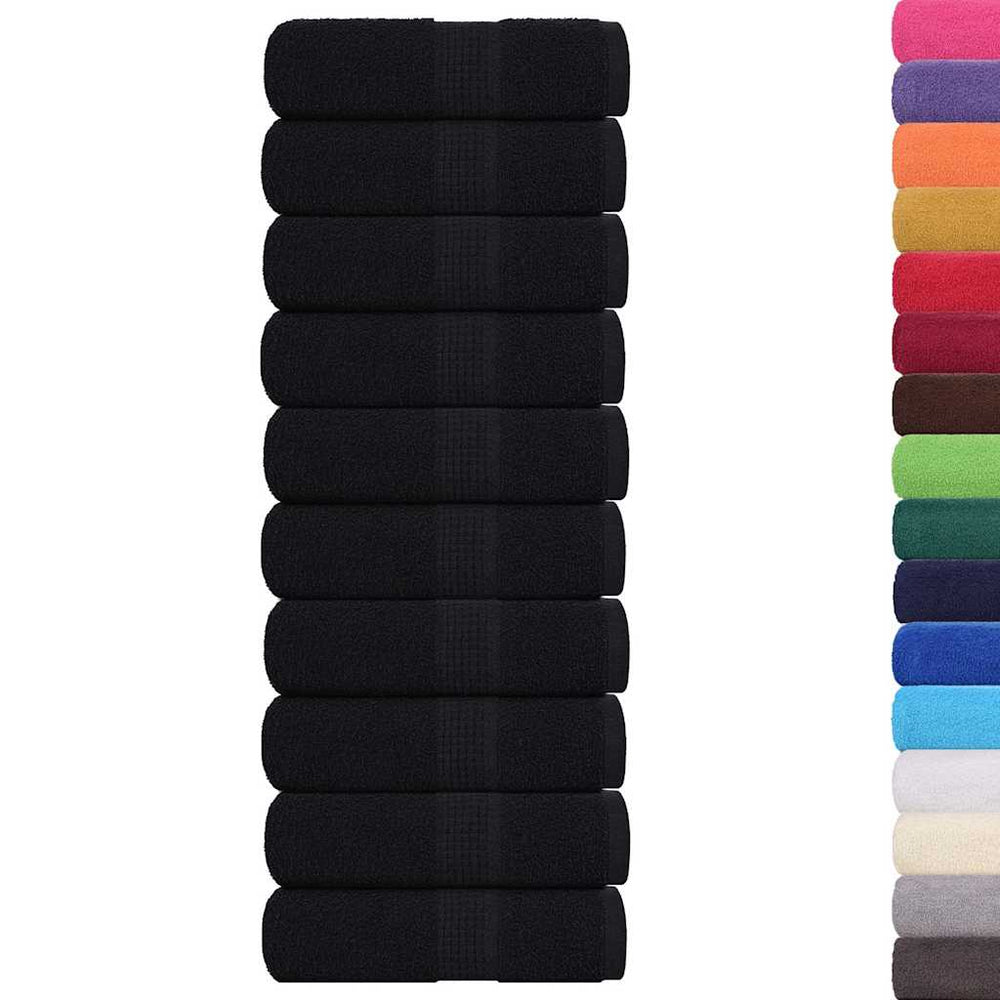 vidaXL Washcloths FROGN 10 pcs. Black 30x30 cm 360 gsm