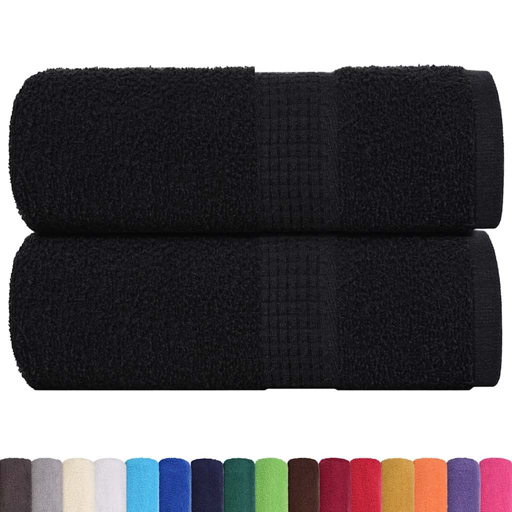 vidaXL Guest Towels FROGN 2 pcs. Black 30x50 cm 360 gsm