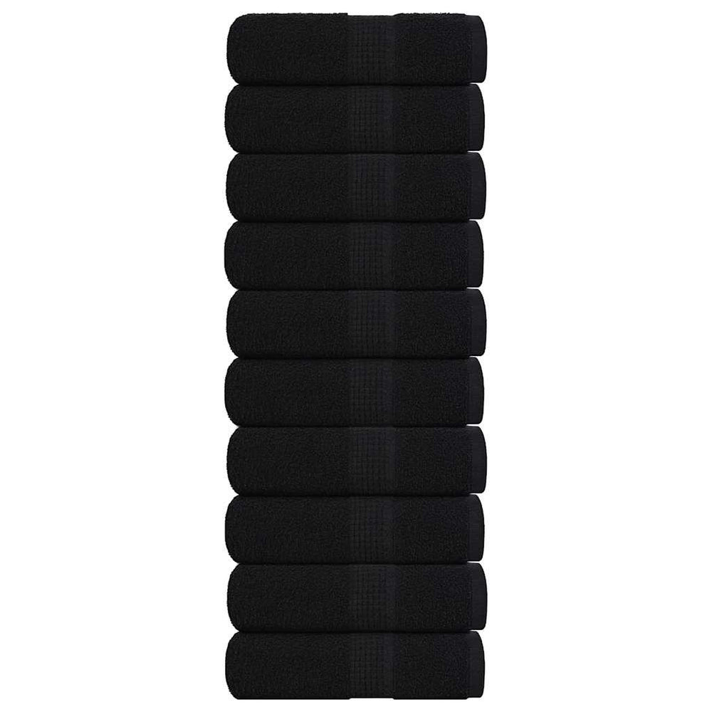 vidaXL Guest Towels FROGN 10 pcs. Black 30x50 cm 360 gsm
