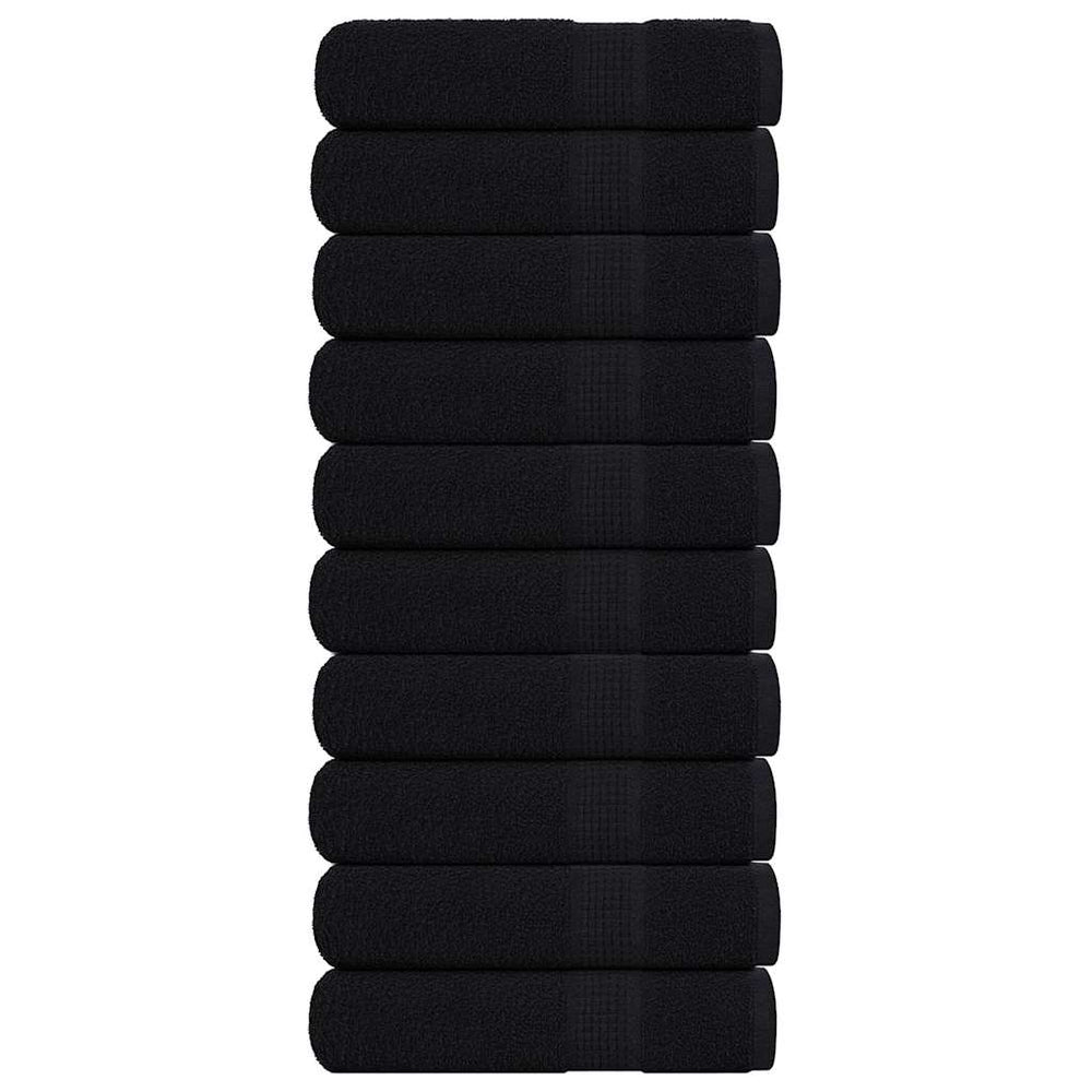 vidaXL Towels FROGN 10 pcs. Black 50x100 cm 360 gsm