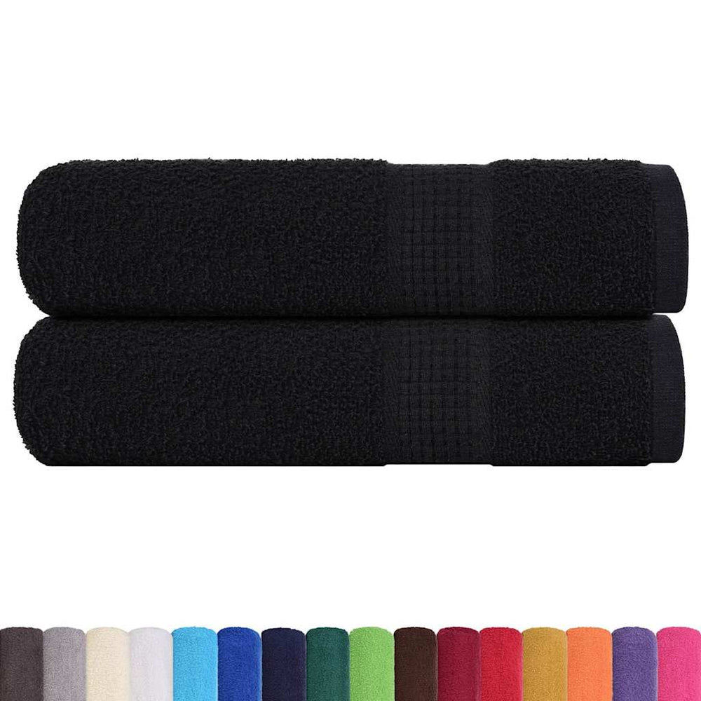 vidaXL Bath Towels FROGN 2 pcs. Black 70x140 cm 360 g/m²