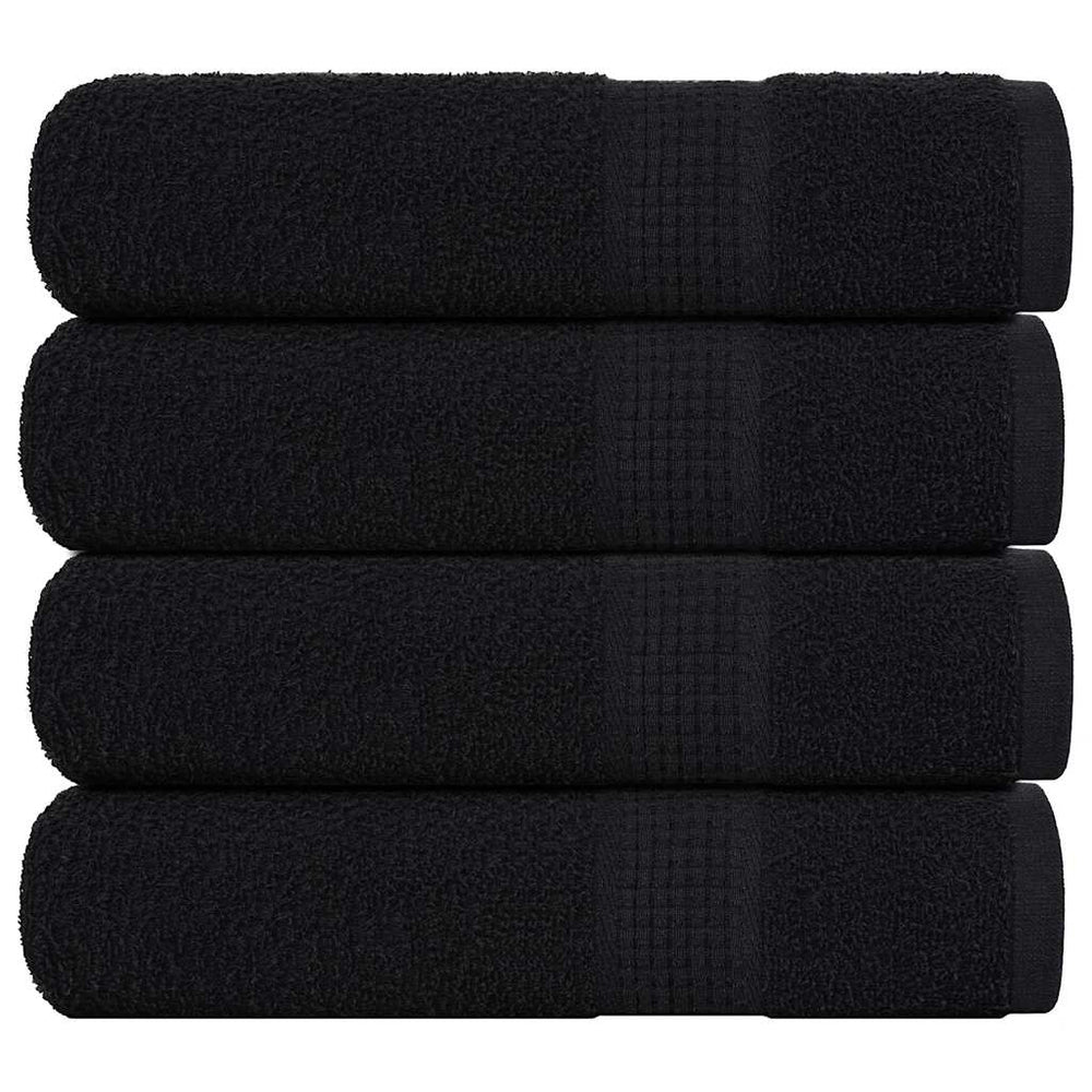 vidaXL Shower Towels FROGN 4 pcs. Black 70x140 cm 360 g/m²
