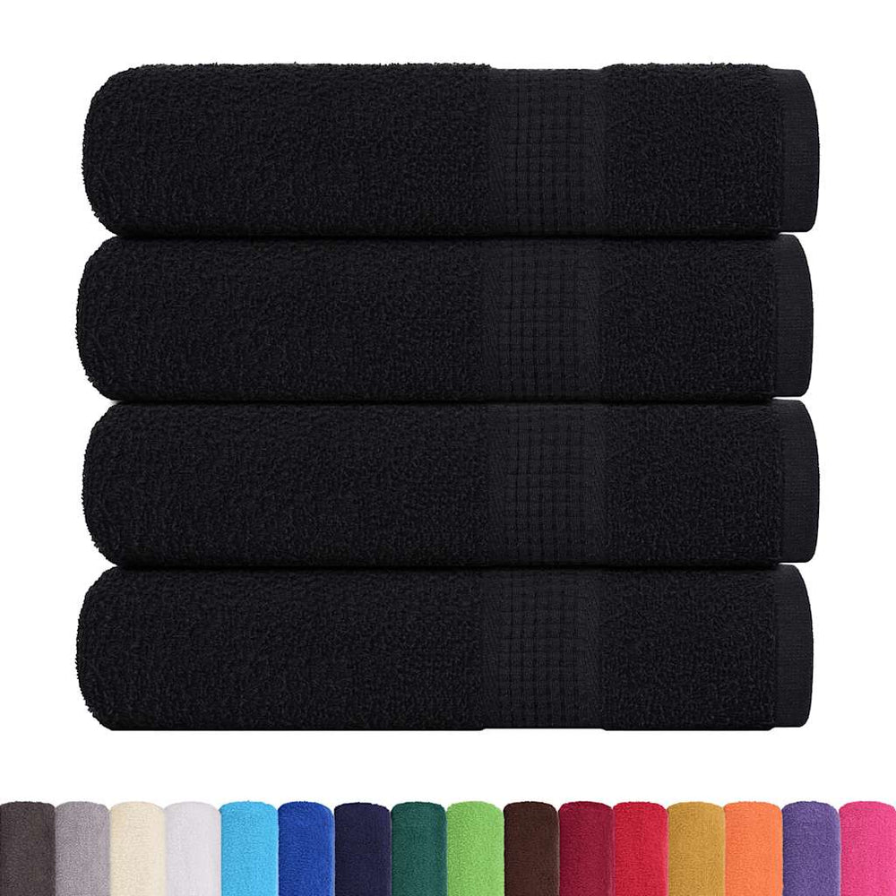 vidaXL Shower Towels FROGN 4 pcs. Black 70x140 cm 360 g/m²