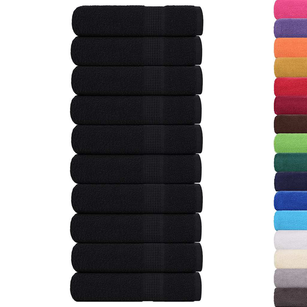 vidaXL Shower Towels FROGN 10 pcs. Black 70x140 cm 360 gsm