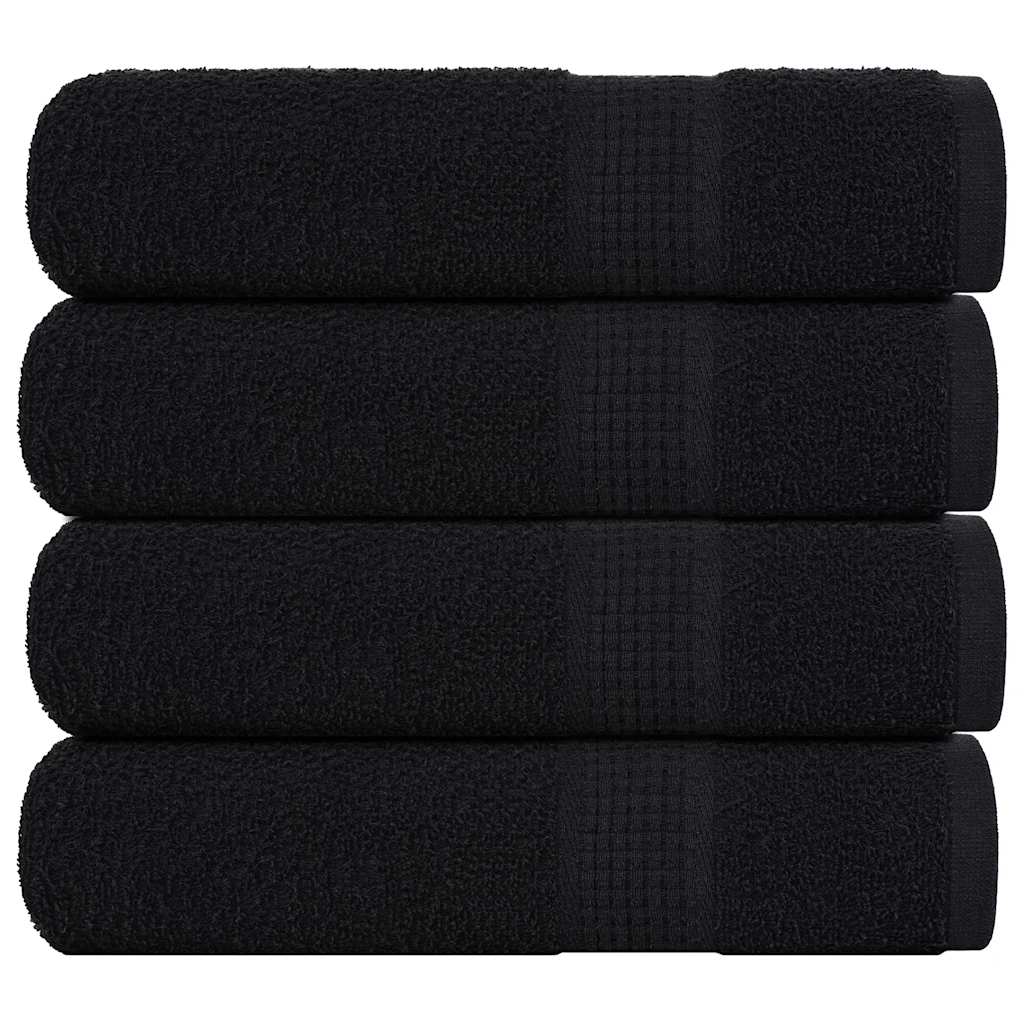 vidaXL Bath Towels FROGN 4 pcs Black 100x150 cm 360 gsm